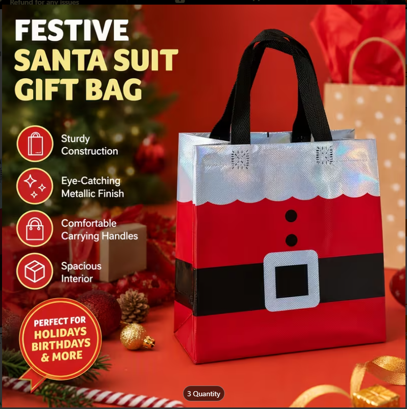 Christmas Santa Gift Bags – Reusable Holiday Gift Bags