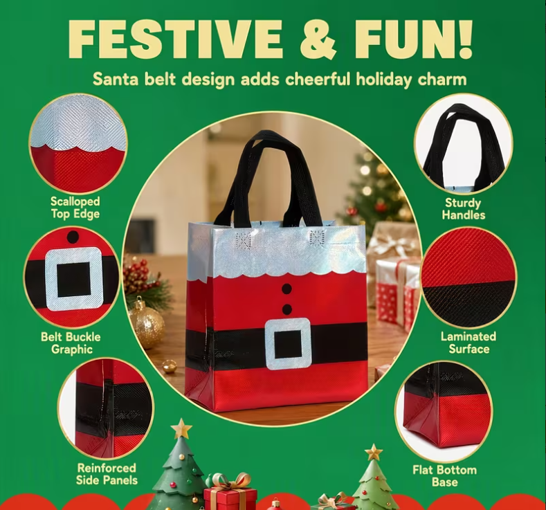 Christmas Santa Gift Bags – Reusable Holiday Gift Bags