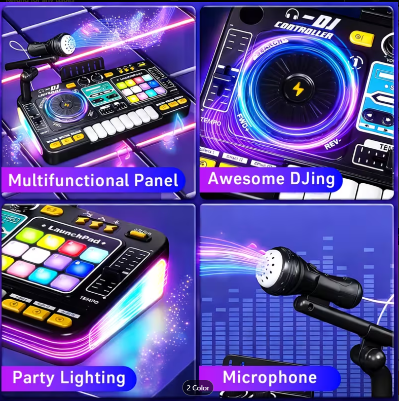 Kids DJ Mixing Controller – Portable Music & Karaoke Toy