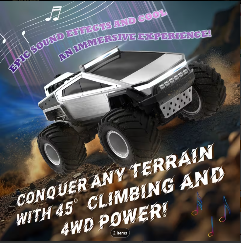 RC Off-Road Monster Truck – 2.4GHz Remote Control Car with LED Lights